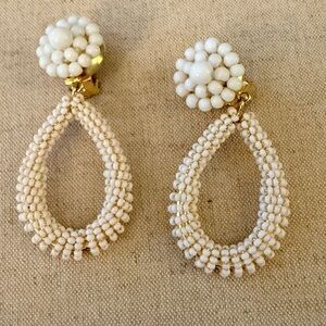Wedding season white beaded earrings!